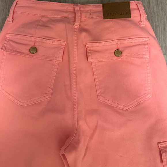 Judy Blue Pink Straight Leg Women's Cargo Jeans Size 5/27 - Picture 9 of 9